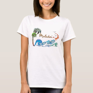 3d Palms, Waves & Sunset MOLOKAI T-shirt