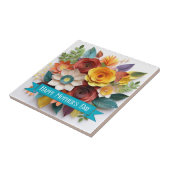 3D Paper Art Floral Moederdag Tegeltje (Zijkant)