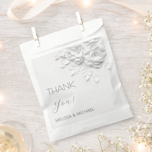 3D Paper Cut Roses Wedding Thank You Bedankzakje (Geknipt)