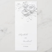3D Paper Cut White Roses Menu (Achterkant)