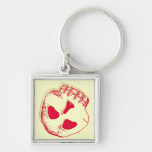 3D Papier sleutelhanger schedel (roze)