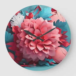 3D papieren bloemen Grote Klok