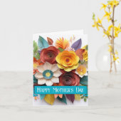 3D-papierkunst bloemige Moederdag Kaart (Gele Bloem)