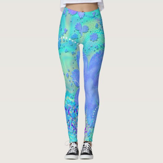 3D Pastel Flower Psychedelic Leggings (Voorkant)
