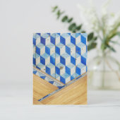 3d patroon met hout briefkaart (Staand voorkant)