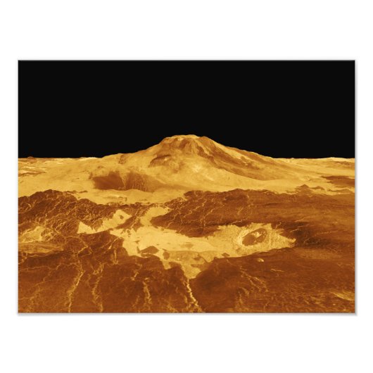 3D Perspectief Uitzicht van Maat Mons op Venus Foto Afdruk (Voorkant)