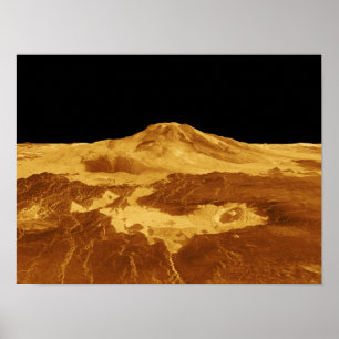 3D Perspectief Uitzicht van Maat Mons op Venus Poster