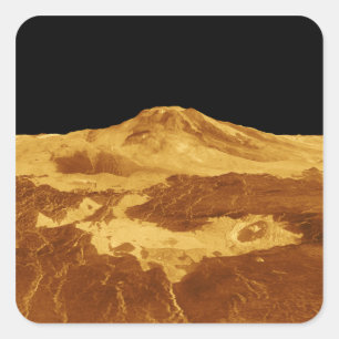 3D Perspectief Uitzicht van Maat Mons op Venus Vierkante Sticker