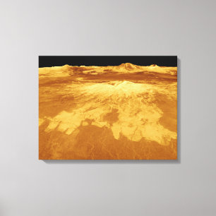 3D Perspectief Uitzicht van Sapas Mons op Venus Canvas Afdruk