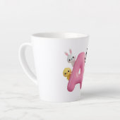 3D Pink Balloon Letter A Ceramic Latte Mug (Angle gauche)