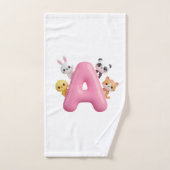 3D Pink Balloon Letter A Personalized Towel (Serviette à main)