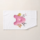 3D Pink Balloon Letter A Personalized Towel (Serviette à main)