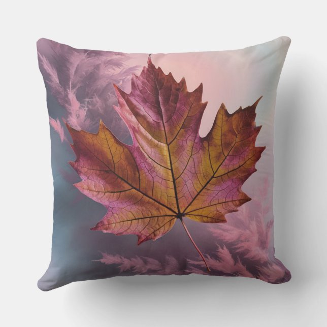 3D Pink Maple Leaf Sierkussen (Achterkant)
