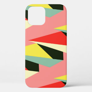 3D-piramides: Retro geometrische Vintage. iPhone 12 Hoesje