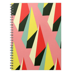 3D-piramides: Retro geometrische Vintage. Notitieboek
