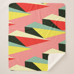 3D-piramides: Retro geometrische Vintage. Sherpa Deken