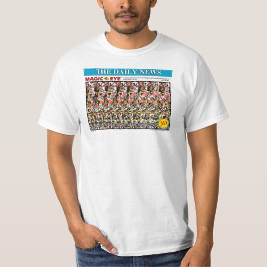 3D "Poker Face" T-Shirt Design door Magic Eye® (Voorkant)