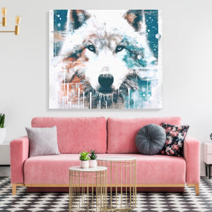 3D Poolwolf Canvas Afdruk