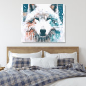 3D Poolwolf Canvas Afdruk (Insitu (Slaapkamer))