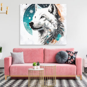 3D Poolwolf Canvas Afdruk