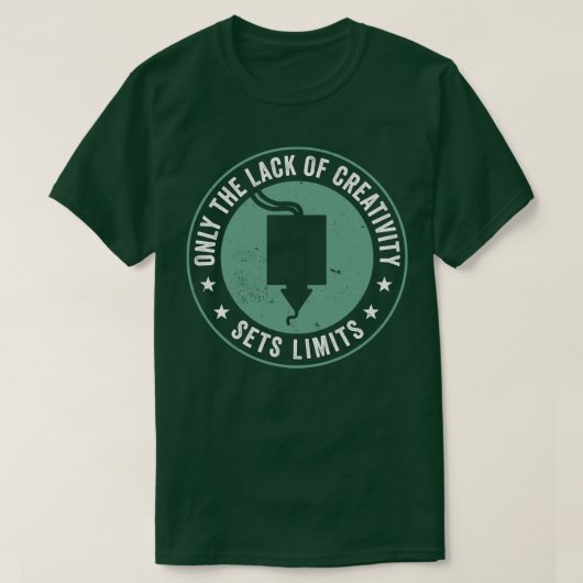3D Printen Grappige Print 3D gebrek aan Creativite T-shirt (Design voorkant)
