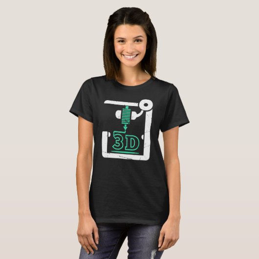 3D Printer CNC G Code 3D Printer T-shirt (Voorkant volledig)