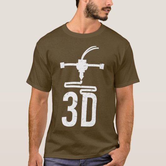 3D Printer Nozzle Design Cool 3D Printing Geek T-shirt (Voorkant)