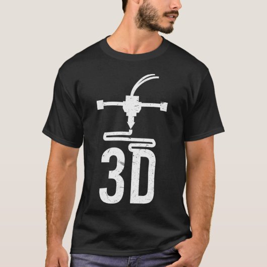 3D Printer Nozzle Design Cool 3D Printing Geek T-shirt (Voorkant)
