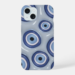 3D Puffy Evil Eye Positieve Vibes Telefoon Case iPhone 15 Hoesje