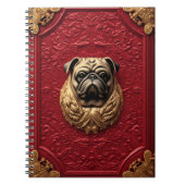 3d Pug Golden Notitieboek (Voorkant)