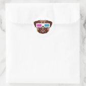 3D Pug Ronde Sticker (Tas)