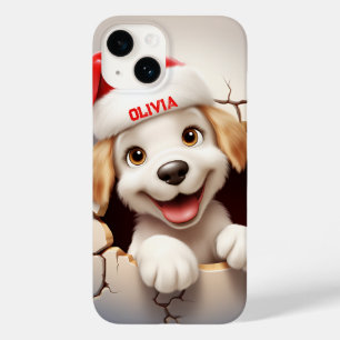 3D Puppy Kerstmis Case-Mate iPhone 14 Hoesje