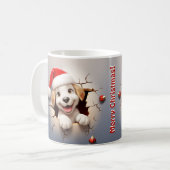 3D Puppy Kerstmis Koffiemok (Voorkant links)