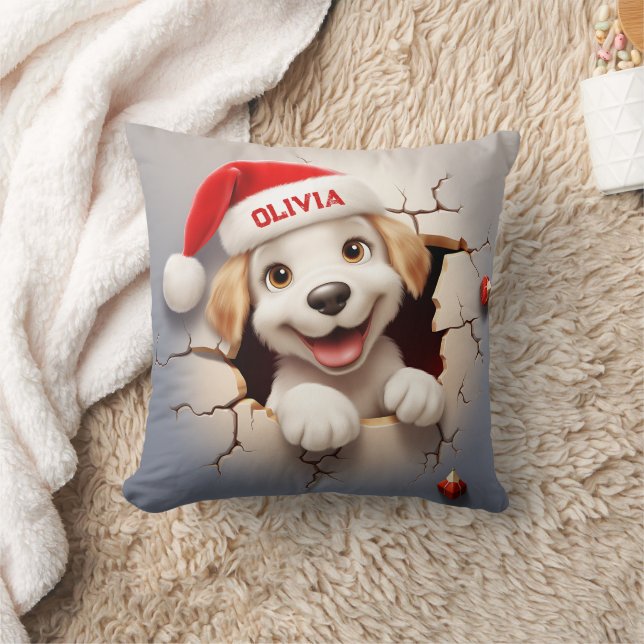 3D Puppy Kerstmis Kussen (Deken)