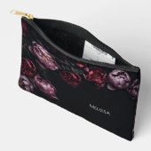 3D Purple Red Peonies Black Background Etui (Open)