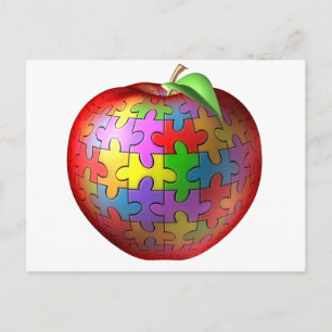 3D Puzzle Apple Briefkaart
