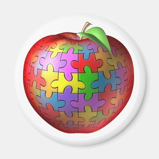 3D Puzzle Apple Magneet (Voorkant)