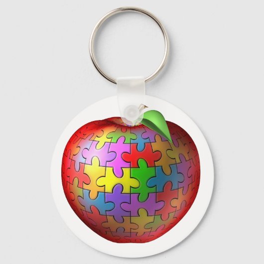 3D Puzzle Apple Sleutelhanger (Voorkant)