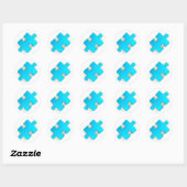 3D Puzzle Piece (Metallic Light Blue) Ronde Sticker (Vel)
