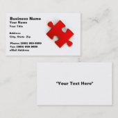 3D Puzzle Piece (Metallic Red) Visitekaartje (Voorkant / Achterkant)