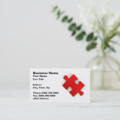 3D Puzzle Piece (Metallic Red) Visitekaartje (Staand voorkant)