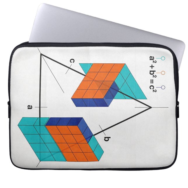 3D Pythagorean Theorem Laptop Sleeve (Voorkant)