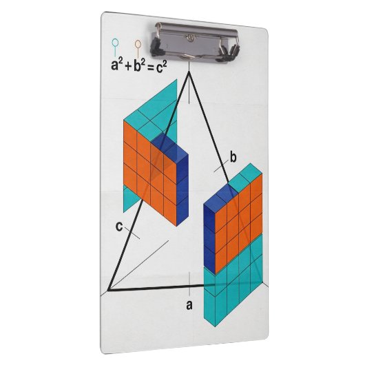 3D Pythagorean Theorem Math Clipboard Klembord (Rechts)