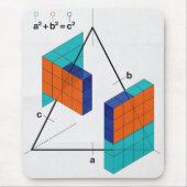 3D Pythagorean Theorem Math Mousepad Muismat (Voorkant)