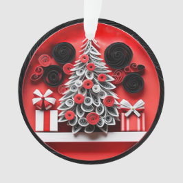 3d Quilled Paper Art Kerstboom en Sneeuwvlokken Ornament