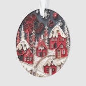 3d Quilled Papier Kunst Kerstdorp Ornament (voorkant)