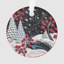 3d Quilled Papier Kunst Kerstmislandschap Ornament