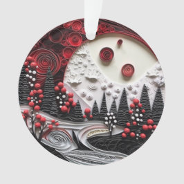 3d Quilled Papier Kunst Kerstmislandschap Ornament