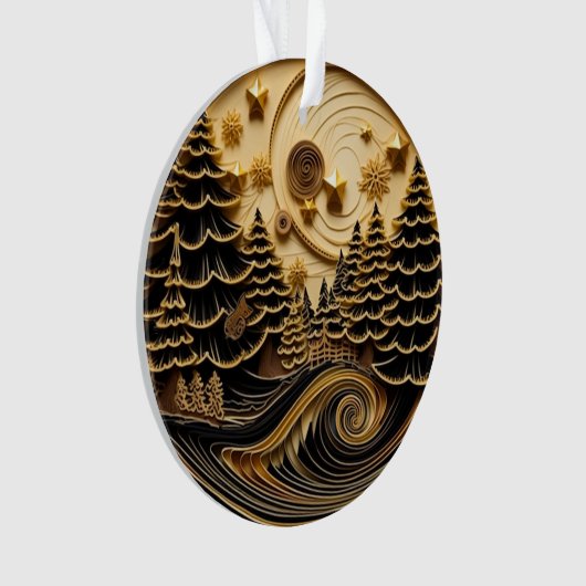 3D Quilling Effect Forest Ornament (voorkant)