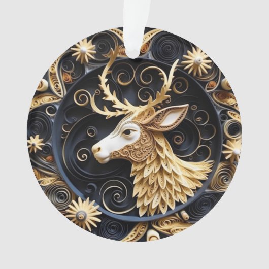 3D Quilling Effect Rendier Ornament (voorkant)